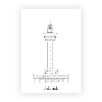 Grafika z wizerunkiem latarni morskiej w Gdańsku