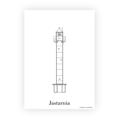 Grafika z wizerunkiem latarni morskiej w Jastarni